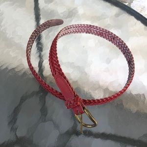 Vintage Braided Red Leather Belt